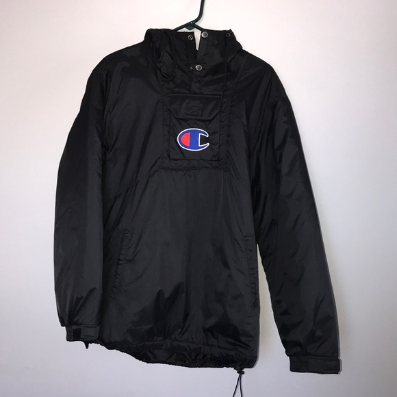 supreme champion pullover parka black